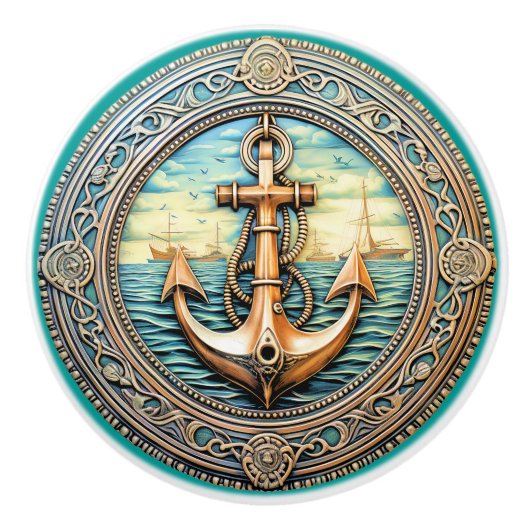 Anchors Aweigh Keramische Knop (Voorkant)