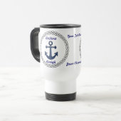 Anchors Aweigh Personalized Travel Mug Reisbeker (Voorkant links)