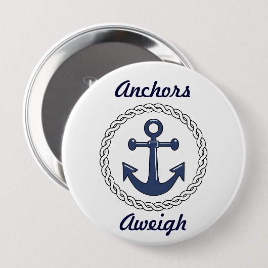 Anchors Aweigh Ronde Button 4,0 Cm (Voorkant /achterkant)