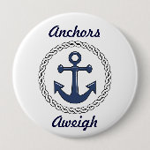 Anchors Aweigh Ronde Button 4,0 Cm (Voorkant)