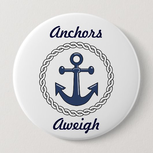 Anchors Aweigh Ronde Button 4,0 Cm (Voorkant)