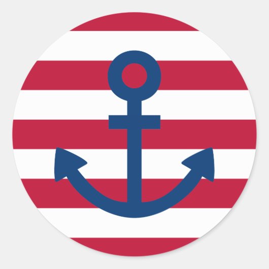 Anchors Aweigh Ronde Sticker (Voorkant)
