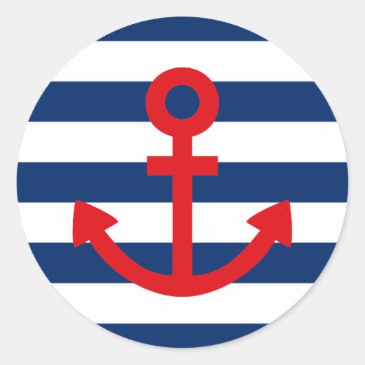 Anchors Aweigh Ronde Sticker (Voorkant)