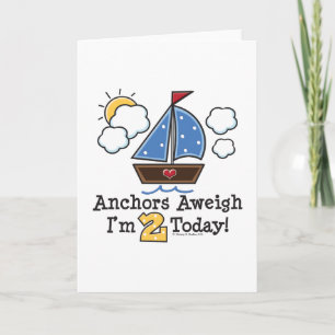 Anchors Aweigh Sailboat 2e verjaardag Uitnodiging