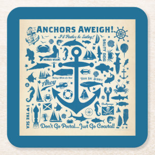 Anchors Aweigh. Vierkante Kartonnen Onderzetter