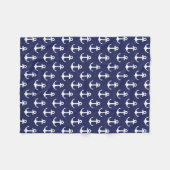 Anchors Navy Blue - Fleece Blanket (Voorkant (Horizontaal))
