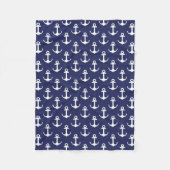 Anchors Navy Blue - Fleece Blanket (Voorkant)