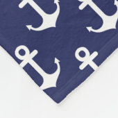Anchors Navy Blue - Fleece Blanket Deken (Hoek)