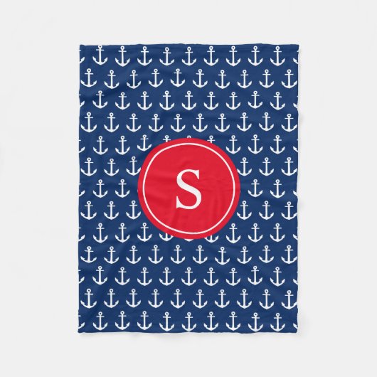 Anchors voor de Rode en Navy weg | Fleece Blanket (Voorkant)