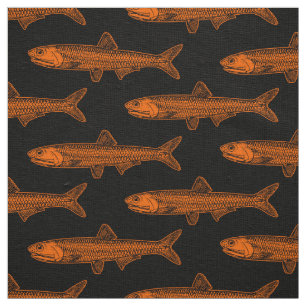 Anchovypatroon - Sinaasappel en zwart Stof