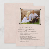 Ancien album photo rose Page Mariages Invitations (Devant / Derrière)