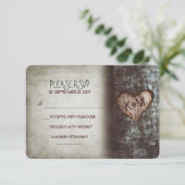 Ancien arbre de mariage rustique cartes RSVP (Debout devant)