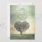 Ancien arbre invitation mariage campagnard rustiqu (Devant)