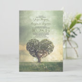 Ancien arbre invitation mariage campagnard rustiqu (Debout devant)