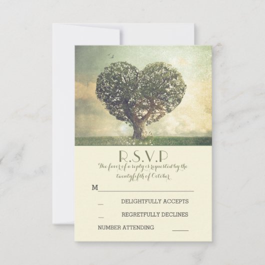 Ancien arbre mariage campagnard rustique cartes RS (Devant)