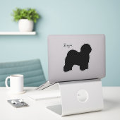 Ancien Autocollant en vinyle Silhouette pour chien (Ordinateur portable sur le bureau)