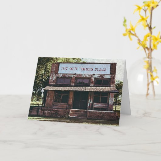 Ancien bâtiment de Timer Anniversaire Carte (Fleur jaune)