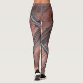 Ancien bâtonnet rouge rustique Leggings avec nom (Dos)