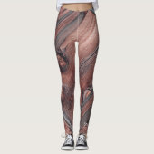 Ancien bâtonnet rouge rustique Leggings avec nom (Devant)