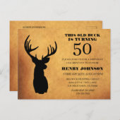 Ancien Buck 50e Anniversaire Fête Invitation (Devant / Derrière)