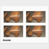 Ancien bureau scolaire en bois et chaise Stickers (Feuille)