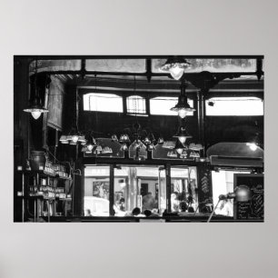 Ancien café parisien intérieur Poster