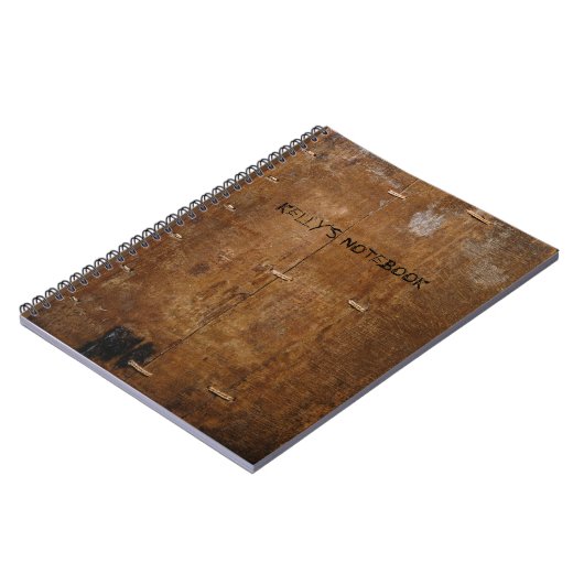 Ancien Carnet en bois avec (ou sans) votre nom (Côté gauche)