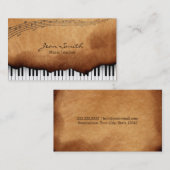 Ancien Carte de visite de l'enseignant de musique  (Devant / Derrière)