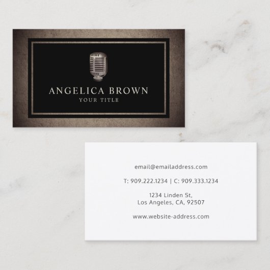 Ancien Carte de visite de microphone (Devant / Derrière)