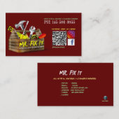 Ancien Carte de visite de réparation boîte à outil (Devant / Derrière)