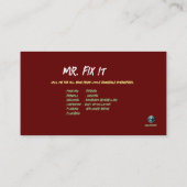 Ancien Carte de visite de réparation boîte à outil (Dos)