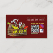 Ancien Carte de visite de réparation boîte à outil (Devant)