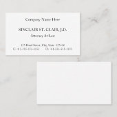 Ancien Carte de visite professionnel (Devant / Derrière)