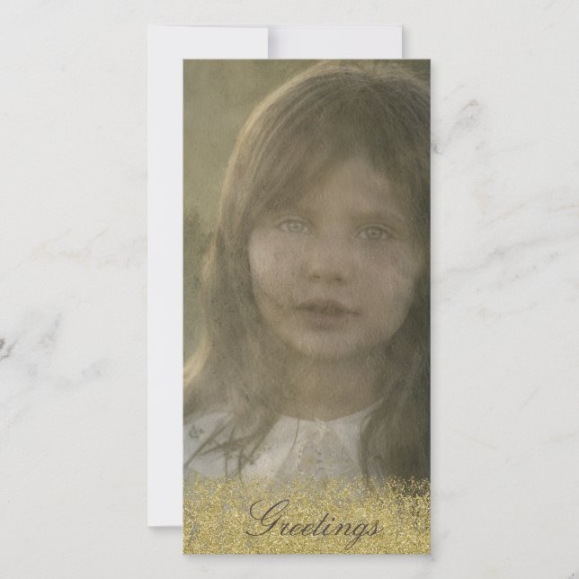 Ancien Carte photo embelli Or (Devant)