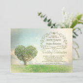 Ancien coeur d'arbre invitations de mariage rustiq (Debout devant)