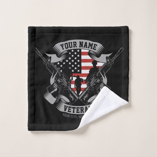 Ancien combattant américain personnalisé Fière Vet (Gant de toilette)