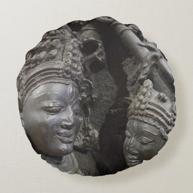 Ancien Coussin rond Statue (Dos)