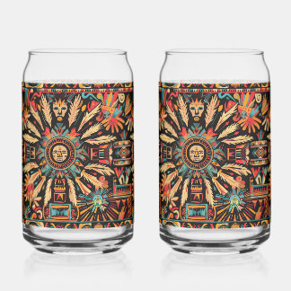 Ancien Cyan "Aztec Dream" Boisson Can Glasses Se