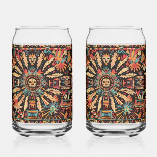 Ancien Cyan "Aztec Dream" Boisson Can Glasses Se (Recto)
