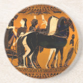 Ancien Dessous de verre grec en grès noir (Devant)