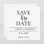 Ancien Élégant Enregistrer La Carte Mariage Date (Devant / Derrière)