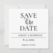 Ancien Élégant Enregistrer La Carte Mariage Date (Devant)