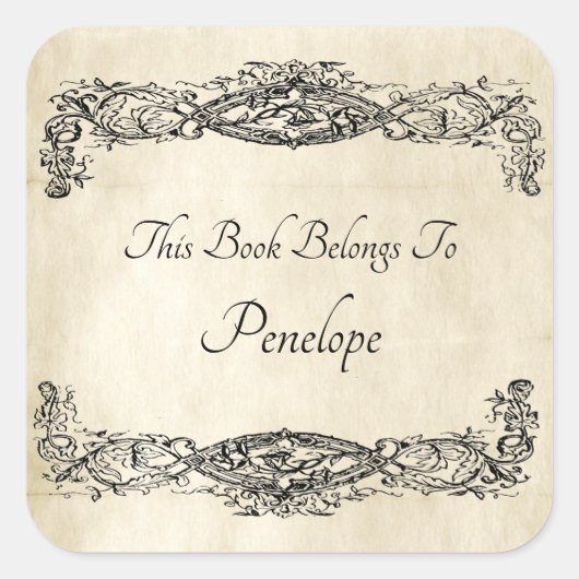 Ancien Étiquette de plaque de défilement Vintage (Devant)