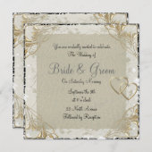 Ancien Faire-part de mariage de papier populaire e (Devant / Derrière)