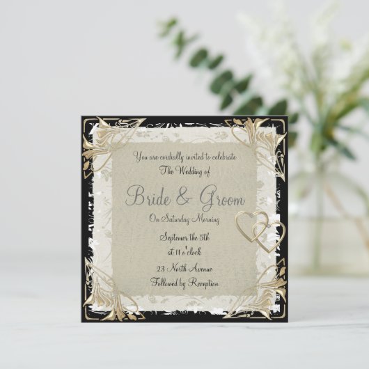 Ancien Faire-part de mariage de papier populaire e (Debout devant)