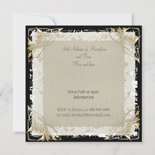 Ancien Faire-part de mariage de papier populaire e (Dos)