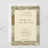 Ancien Faire-part de mariage Floral En Bois—Tint D (Devant)
