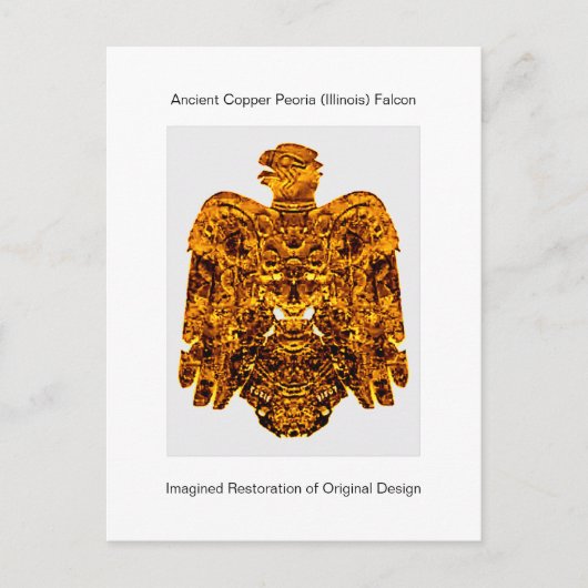 Ancien Faucon Peoria En Cuivre Trouvé Carte 1859 (Devant)