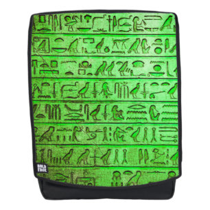 Ancien Hiéroglyphes égyptien sac à dos vert