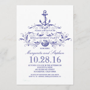 ancien invitation de la partie d'engagement nautiq